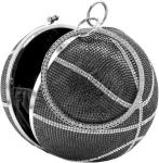 UMREN WOMEN BASKETBALL SHAPED CROSS BODY PURSE RHINESTONE ROUND BALL CRYSTAL