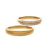 Buy cheap Double Rows Diamonds AU750 18k Rose Gold Wedding Band from wholesalers