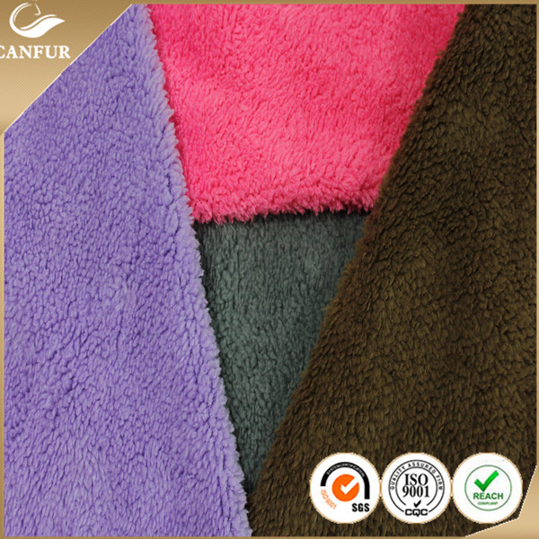 Knitted Weft 100% Polyester Denim Sherpa Lining Fabric for Lining Soft and Insulating