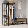 Buy cheap Rustic Metal Wood clothes storage racks Wardrobe Hall Tree For Bedroom Apartment from wholesalers