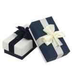 Recycled Gray Cardboard Art Paper Gift Packing Box With Ribbon Hot Stamping