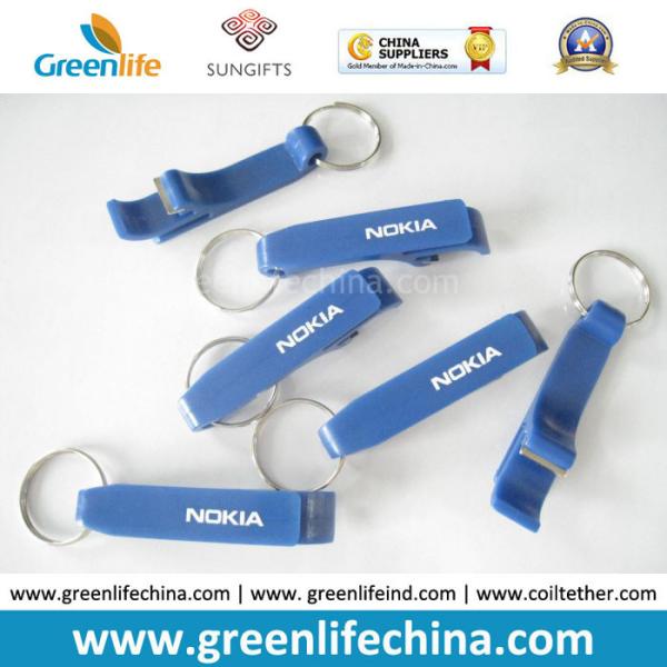 Buy cheap Customized Logo Imprinted Plastic Solid Blue Bottle Opener Key Chain from wholesalers
