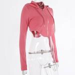 OEM European And American Women'S Solid Color Navel Lapel Zipper Long Sleeved
