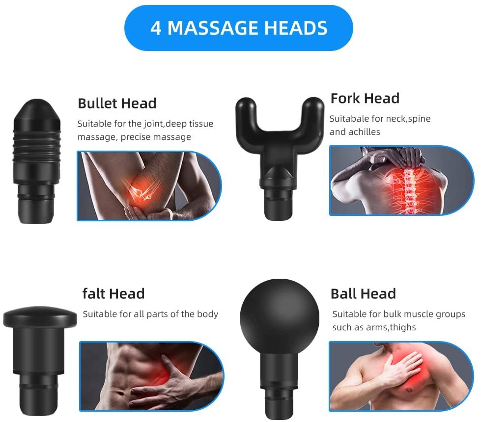 2500mah 30 Speeds Mini Portable Fascia Massage Gun Touch Screen Percussion Massager