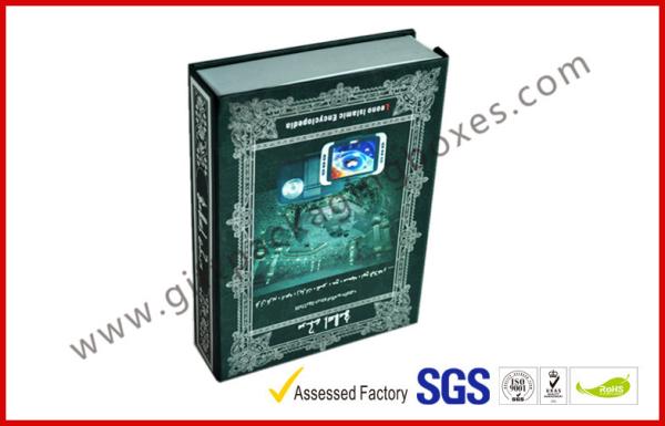 Customized Magnetic Book Electronics Packaging Boxes , Silver Foil Decorative
