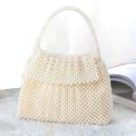 Dinner Pearl Hand Bags White Color 22.5cm×10.5cm×26.5cm for ladies