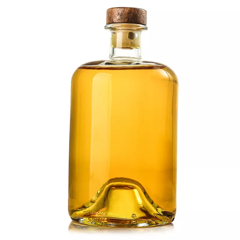 Brandy Vodka Glass Bottle with Cork Cap and 280ml Capacity