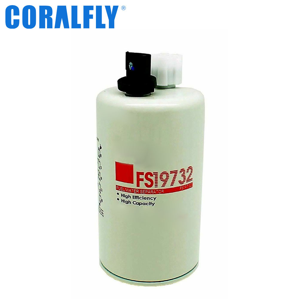 FS19732 Fleetguard Cummins Engines Fuel Water Separator Filter Spin - On With Drain Sensor Port And Reusable Sensor