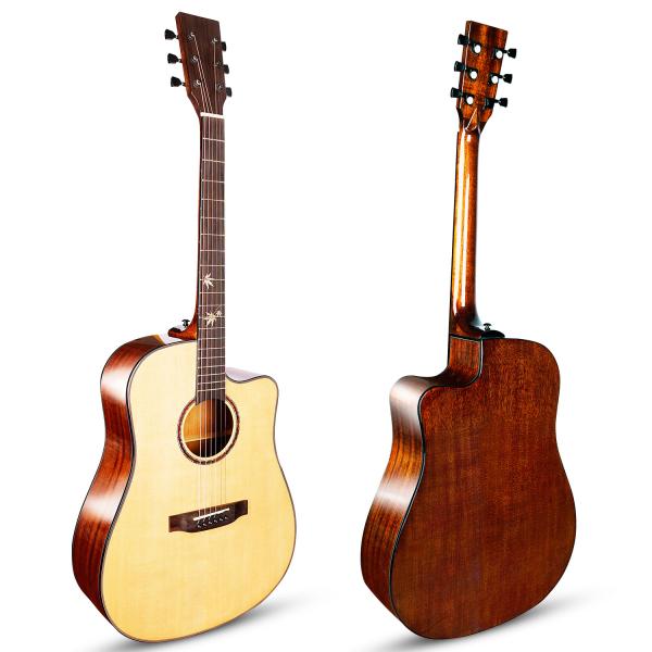 Buy cheap guitars 41inch cutaway guitar acoustic guitar Aiersi brand handmade high grade all solid spruce top Vintage Spanish prof from wholesalers