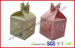 250G Coated Paper Gift Packaging Boxes , Fashion Pink Paper Rigid Gift Boxes