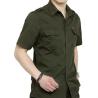 Buy cheap British Leisure Style Men's Work Uniform Shirts 2 Arm Buckle Solid Color Stitching Lapel from wholesalers