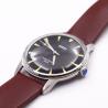Buy cheap Chronograph Mens Stainless Steel Watch , Black Watch With Brown Leather Strap from wholesalers
