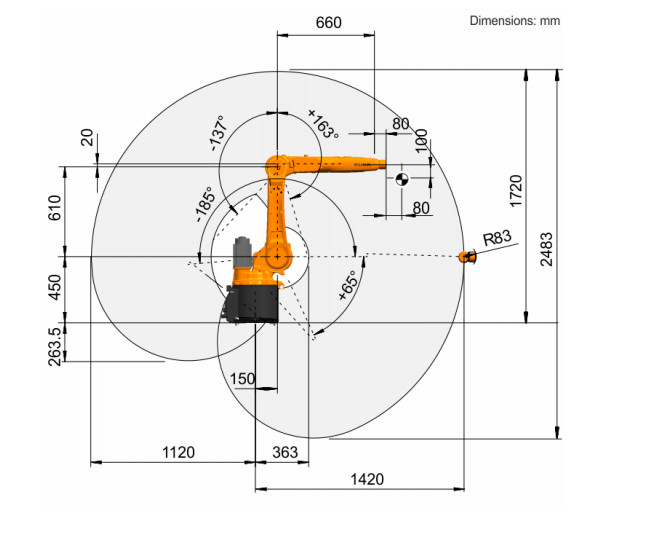 kuka kr 6 industrial mechanic six-axis equipped with a variety of sensors
