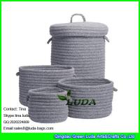 Buy cheap LUDA home decoration basket grey fashion cotton sundries sotrage basket with lid product