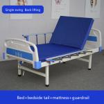 Single Crank Manual Medical Beds Anti Collision With Mattress Guardrail