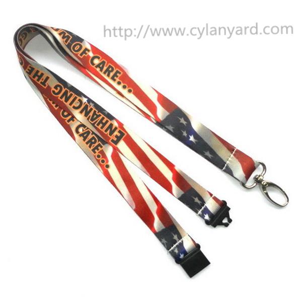 Buy cheap Flat polyester full color American national flag print lanyard, national flag neck lanyard from wholesalers