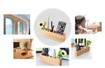 Carbonized bamboo phone stand with a Pen holder for iphoneX 6splus for samsung