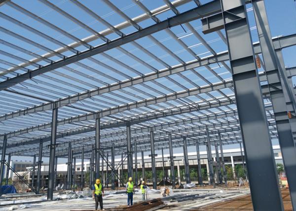 Buy cheap Steel Structure Framed Commercial Office Building, Structural Steel Truss Prefab Construction Workshop with Drawing from wholesalers