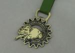 Hungry Land Ribbon Medals Zinc Alloy Material With Soft Enamel and Antique Brass