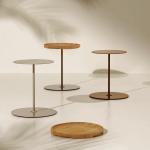 Plywood Small Side Coffee End Table Wooden Top Steel Base Tables For Lounge
