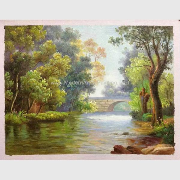 Buy cheap Abstract Original Oil Landscape Paintings / Oak Green Tree Oil Painting On Canvas from wholesalers
