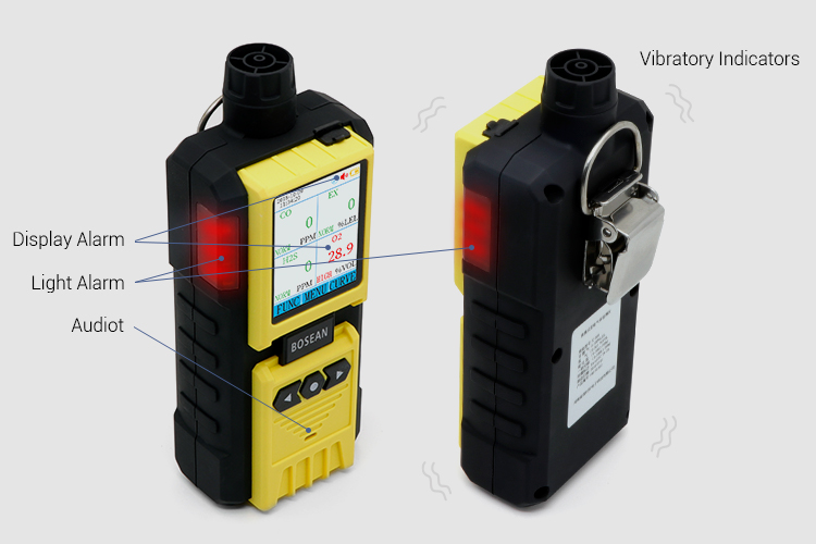 Portable Multi Gas Detector With Standard Intelligent Level Design Technology