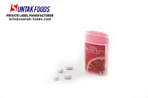 Buy cheap Fresh Air Fruits Pressed Grapefruit Flavored Sour Sweets Candy With Sorbitol Xylitol from wholesalers