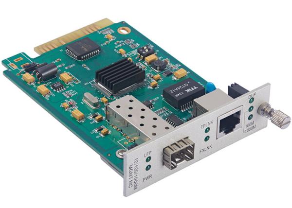 Buy cheap Fiber Media Converter Card 10/100/1000 Base-TX To 1000 Base-FX SFP from wholesalers