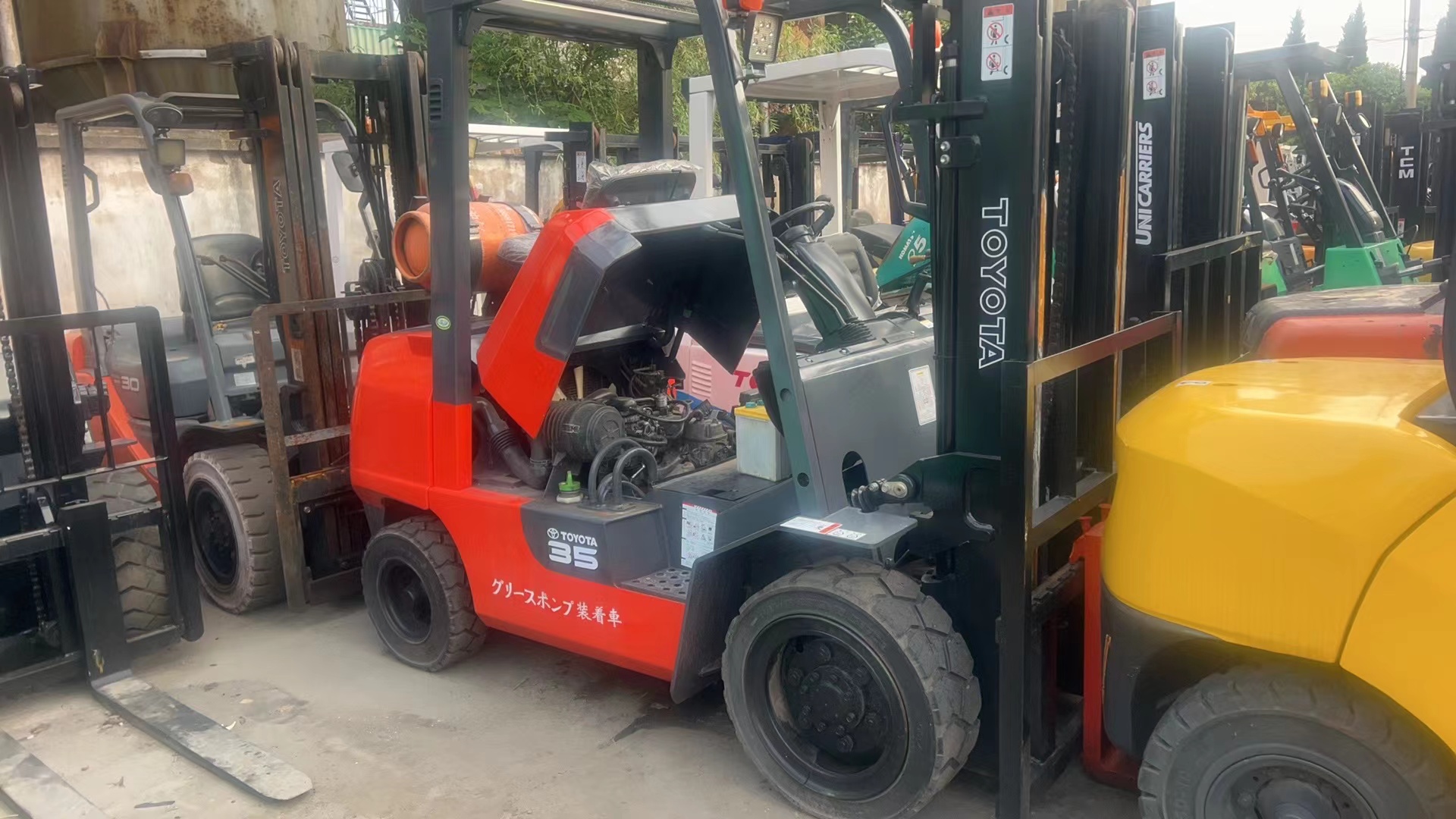 TOYOTA 35 Forklift LPG Dual Use Of Gas and LPG Toyota 3.5 Tons Lifting Machine