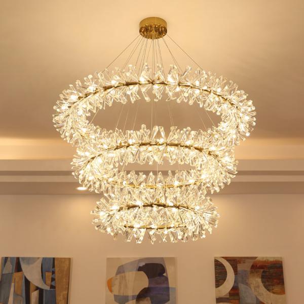 Buy cheap Modern LED Luxury Crystal Chandelier Rings Flower Crystal Chandelier(WH-NC-82） from wholesalers