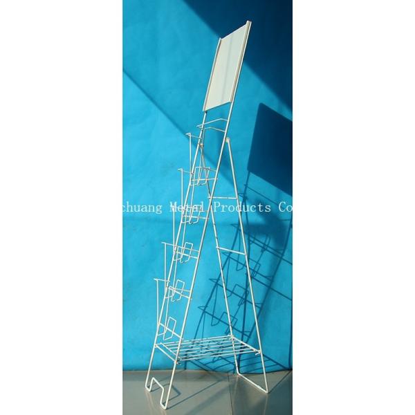 Buy cheap Portable TUV Approval H1000mm Metal Magazine Display Rack,Book shelves With White from wholesalers