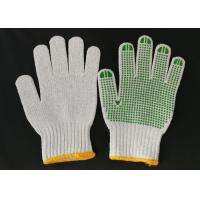 Buy cheap Polyester Knitted Safety Hand Gloves , Knit Work Gloves Green PVC Dotted Grips product