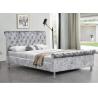Buy cheap King Size Upholstered Bed With Crystal buttons from wholesalers