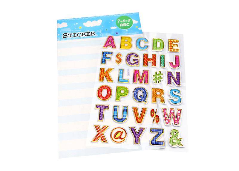 Small Fancy Children Alphabet Sticker Hostamping Professinal Customized