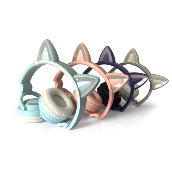 Buy cheap Flash Light Cute Cat Wireless Bluetooth Headphones 5.0 TWS Headset With Mic from wholesalers