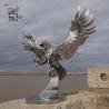 Buy cheap Stainless Steel Eagle Statue Large Metal Falcon Animal Sculpture Modern Polished Decorative Outdoor from wholesalers