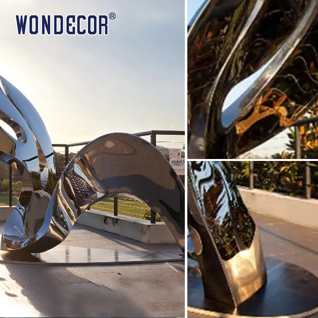 Large outdoor square forged metal modern geometric shape stainless steel sculpture