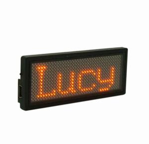Buy cheap Moving Rechargeable LED Name Tag Orange color B1236TO from wholesalers