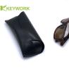 Buy cheap Beautifully Textured Black PU Leather EVA Eyewear Case Unisex Sunglasses Protector from wholesalers
