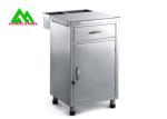 Metal Hospital Ward Equipment Stainless Steel Bedside Table With Drawer