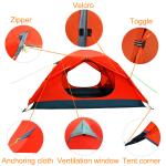 Red Elastic Rope 3 Person 210x120cm Outdoor Camping Tent