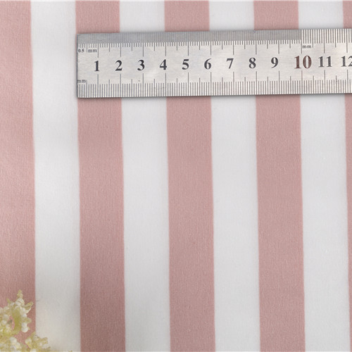 Single Jersey Striped Knit Fabric 95% Cotton 5% Spandex 170g Summer Wear