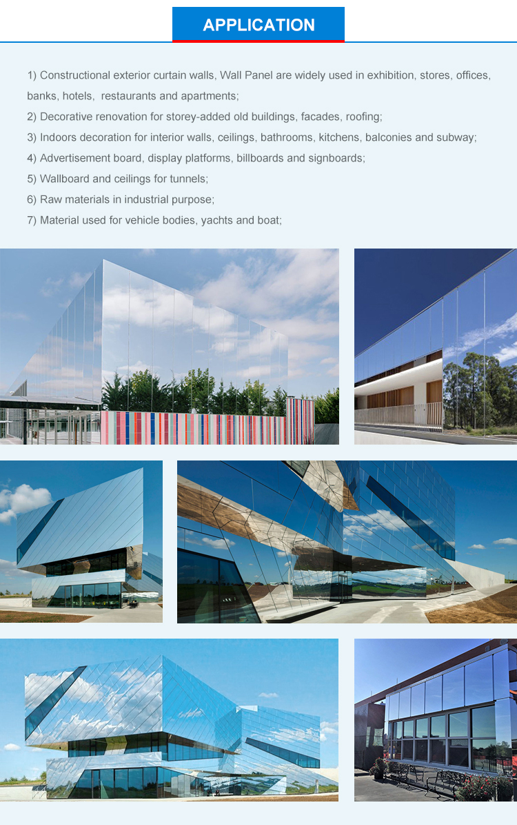 2440mm Mirror Aluminum Composite Panel 3mm Board Sheet Alumetal Neutral