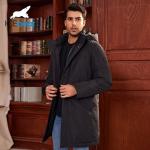 3xl Business Elegance Double Warmth Long Detachable Hood Winter Thickened Jacket