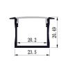 Buy cheap Recessed Strip Lights LED U Channel Aluminum 24*21mm Corrosion Proof from wholesalers