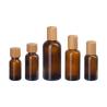 Buy cheap Essential Oil Bottle Empty Cosmetic Brown With 18mm Bamboo Wooden Screw Cap from wholesalers