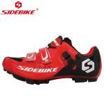 Red Mens SPD Mountain Bike Shoes Geometry Design Body High Pressure Resistance