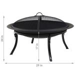 Outdoor Patio Backyard Garden Bonfire Camping Round Metal Fire Pit Bowl with