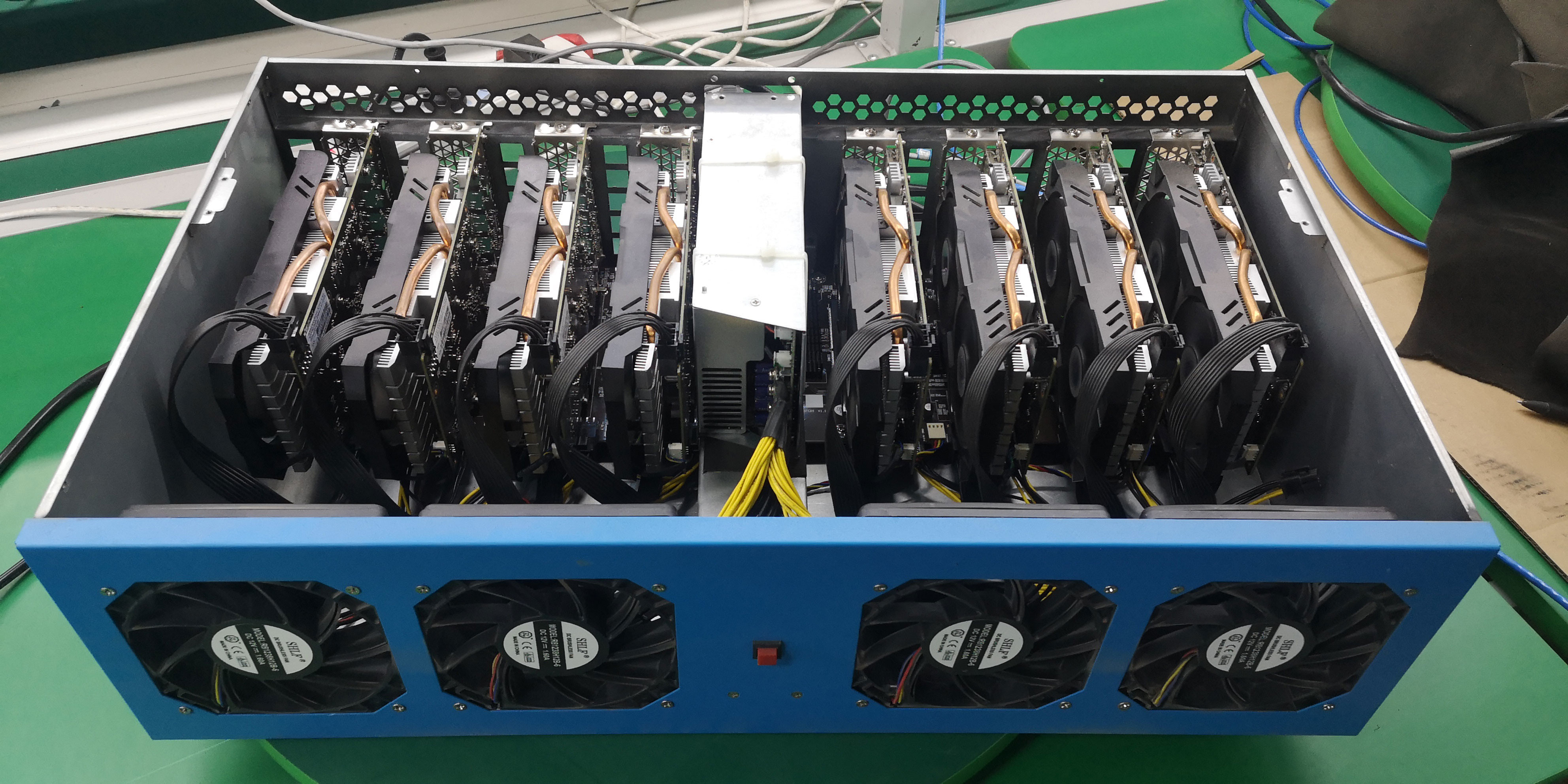 8 Card RX580 8G Graphics Card ETH Miner Power 64G 128G 2000W Power Supply