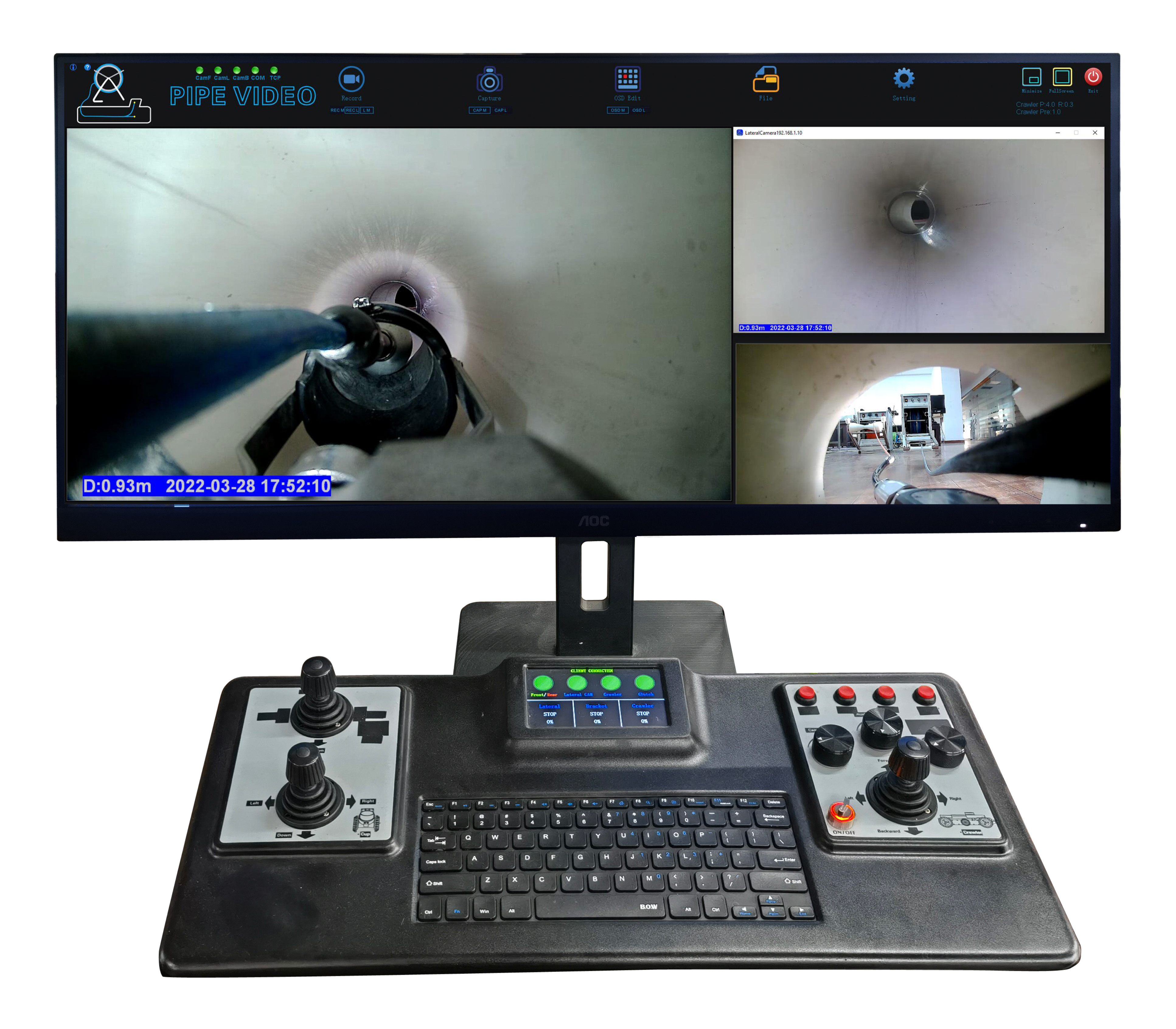 Lateral Launch Sewer/Drain Pipe Inspection Branch Line Inspection Van Installed Robotic Crawler